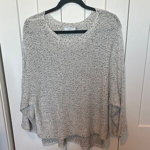 Lush Heathered Gray Scoop Neck Lightweight Sweater